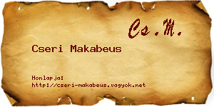 Cseri Makabeus névjegykártya